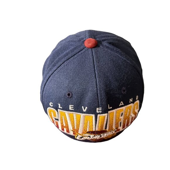 Cleveland CAVALIERS Hat Large Logo Yellow Burgundy Denim - Picture 3 of 7